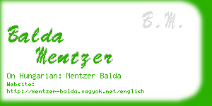 balda mentzer business card